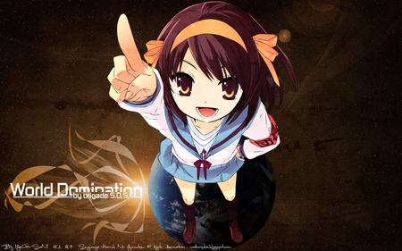 world-domination-haruhi - cute, ainme, world domination, cool