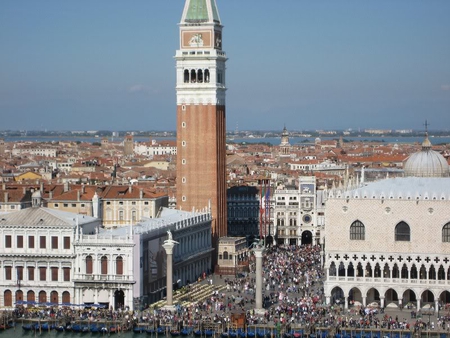 Venice Square - square, people, buildings, sky