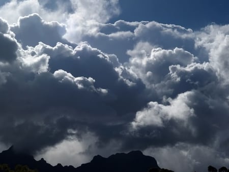 Gathering Storm from Stellenbosch - clouds, white, puffy, sky