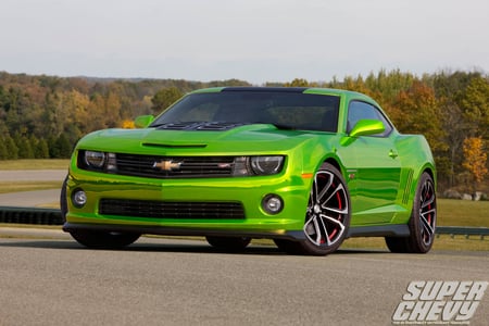 Hot Wheels Camaro - bowtie, green, gm, 11