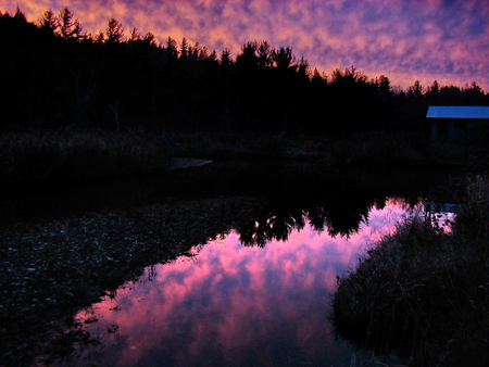 Purple november - beauty, sky, popular, water, black, nature, purple, reflection, hdr, rivers