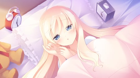 Sleepy Beauty - girl, game, b, ush, sweet, cute, cg, blue eys