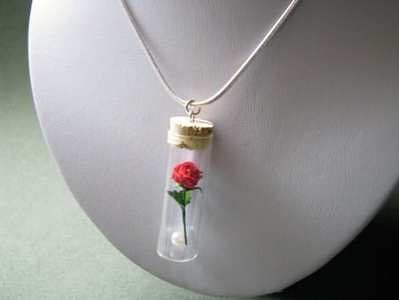 Rose_Red_and_Snow_White - necklace, 3d, rose, snow