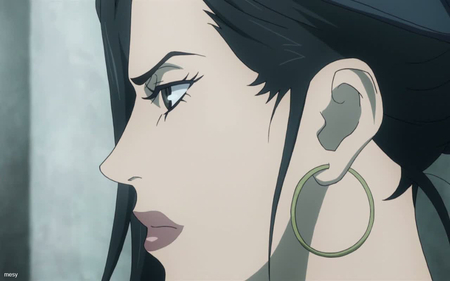 deadman wonderland makina - anime, chief guard, making, woman, black hair, mesy, deadman wonderland, big earring