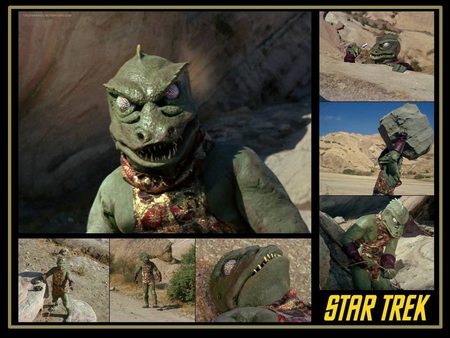 William-Blackburn--Head-Only--Bobby-Clark-and-Gary-Coombs-as-the-Gorn-Captain - star trek, arena, classic trek, gorn, the gorn