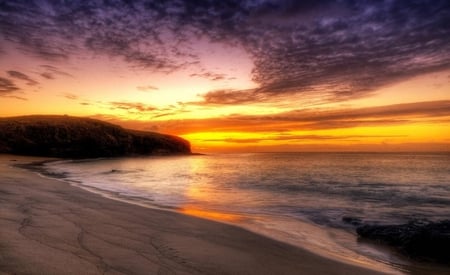 beach HDR - beach, cloud, beautiful, sunset, hdr