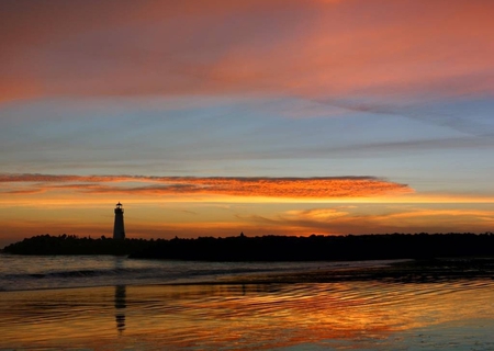 Lighthouse - sunset, nature, lighthouse, beach, other