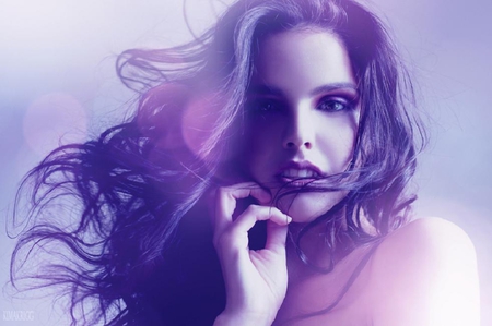 purple haze - beauty, face, purple, abstract, pretty, lovely