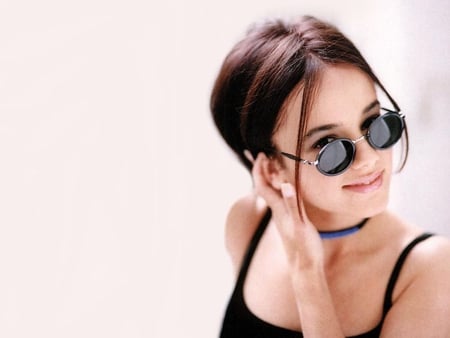 alizee - women, cute, glasses, model