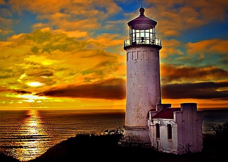 Lighthose - architecture, lighthouse, sunset, other