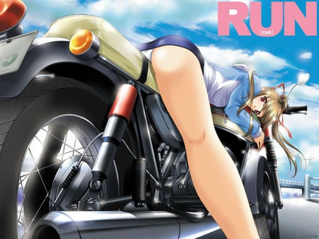 Anime Biker Babe - motorcycle, biker, anime, babe