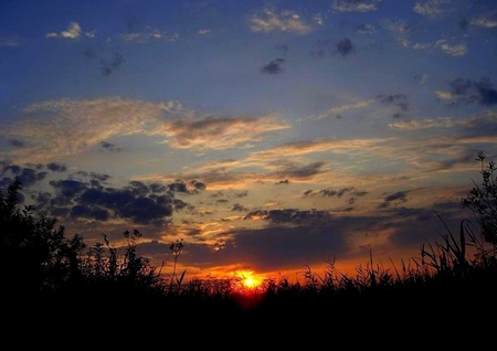 Sunset - sunset, nature, cloudy, sky, other