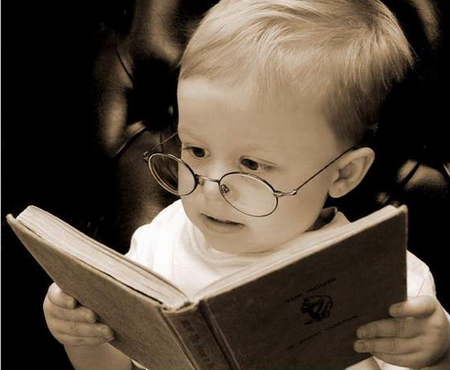 THE JOY OF READING - book, reading, glasses, baby