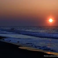 The beach at sunset