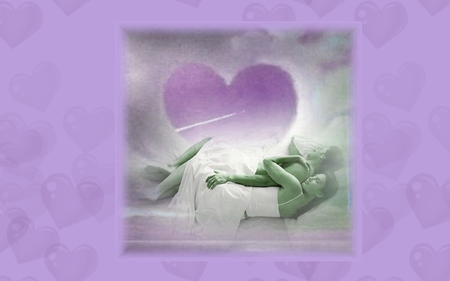 romance in the purple heart - romance, purple, hugs, heart