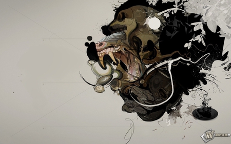 guess it - wolf, mouth, face, design, widescreen