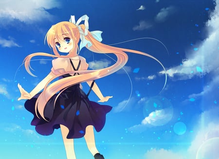 Kamio Misuzu - kamio misuzu, sky, adorable, air, clouds, air tv, cute