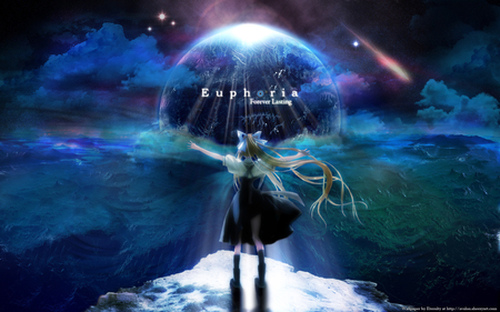 Forever lasting Euphoria - kamio misuzu, air, light, air tv, forever lasting euphoria, moonlight, planet