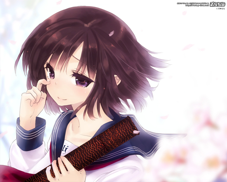 Katana Girl - beauty, wall, new, anime, girl