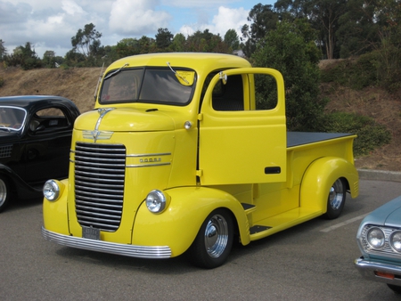 Hot Dodge - custom, coe, dodge, rims, yellow, antique, car, truck, wheels, classic