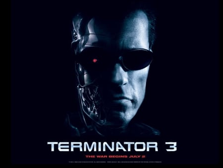 terminator 3 - face, sunglasses, endoskeleton, red eye