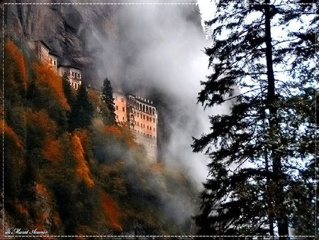 sumela monastary again - fog, monastary, turkey