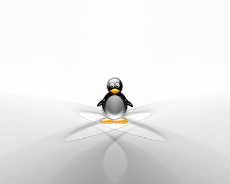 linux penguin - penguin, linux, bubble, white