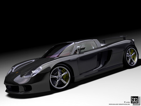 porsche - black, porsche, fast, carrera gt