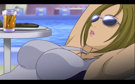 Takeing a sunbath - anime, sexy, girl, suit