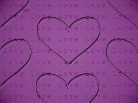 Purple Love - love, purple, hearts, abstract, cg