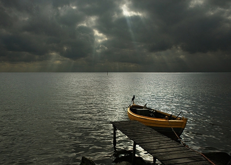 The light - sea, light, air, boat