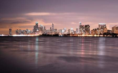 Chicago - clouds, beautiful, buildings, architecture, chicago, usa, lights, skyscrapers, lakes, sky