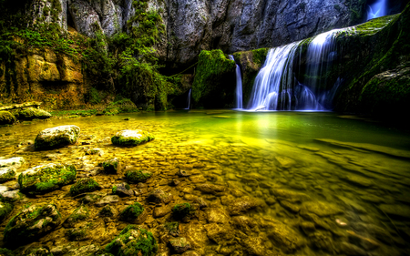 Waterfall - waterfalls, beautiful, splendor, beauty, forest, lovely, stones, river, nature, waterfall, green, lake, peaceful, rocks, woods