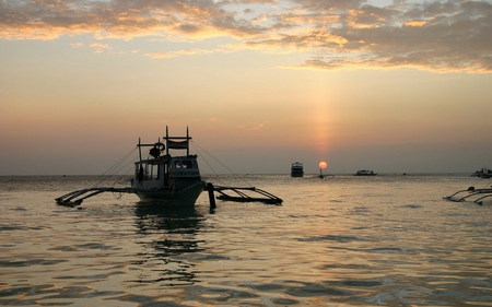 Boat - sea, sunset, boat, other