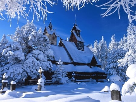 Winter - cottage, winter, nature, snow