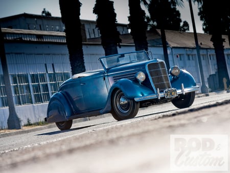 The Butterfly Collector - ford, custom, blue, 1935