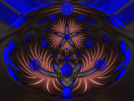 Blue Floaters - eye candy, collage, 3d, fractal, abstract