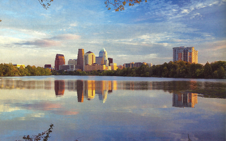 Austin Skyline 2 - wide screen, lake, photography, texas, water, austin, cityscape, skyline, scenery, photo