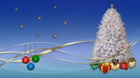 Christmas decoration - season, december, blue, holiday, ball, tree, christmas