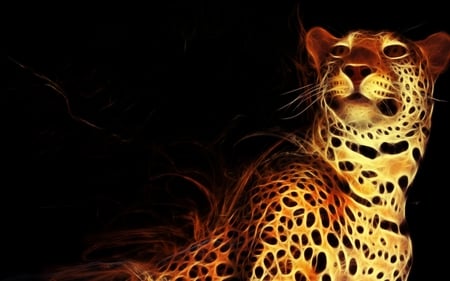 Digital leopard - animal, feline, digital, leopard