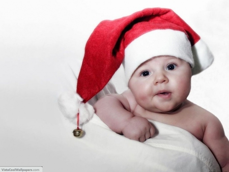 little Santa - christmas, santa, red, cap, baby