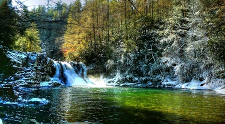 Waterfall - winter, nature, waterfall, forest, other