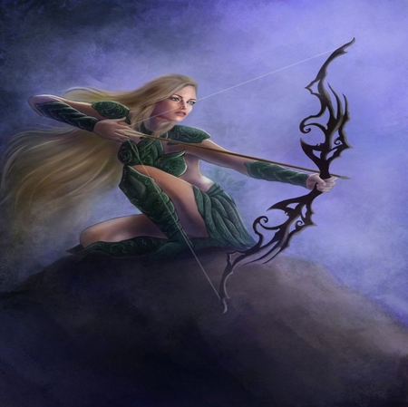 FEMALE ARCHER - female, archer, woman, bow, arrow