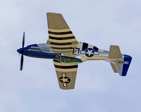 P51 Inverted Flight - airplane, mustang, p51, horse, plane, north, american, crazy, ww2, classic, p-51, inverted, antique, wwii