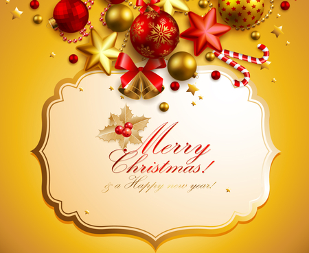 Merry Christmas - nice, new year, beauty, xmas, magic, colorful, balls, pretty, holiday, golden, ball, lovely, christmas, happy new year, christmas balls, red balls, golden balls, merry christmas, red, beautiful, colors