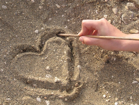 Heart Of Sand III - pretty, abstract, heart, beaches, photography, love, sand, shapes, textures, drawing, cute, 3d