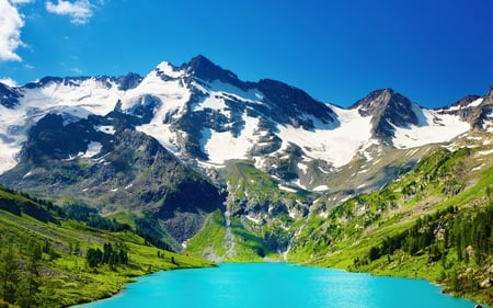 NICE NATURE - lake, blue sky, icy, mountain