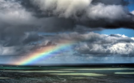 deep water rainbow - beauty, nature, rainbow, sky, photography, clouds, water