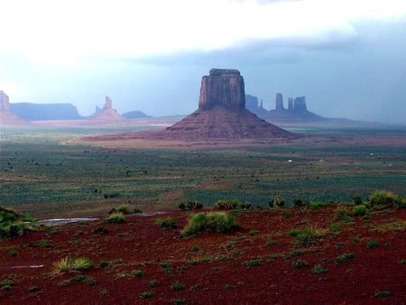 Colorful Monument - rock, field, brush, canyon