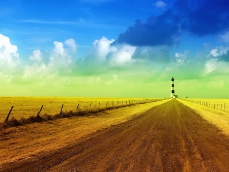 Rainbow nature - rainbow, path, tree, sunset, nature